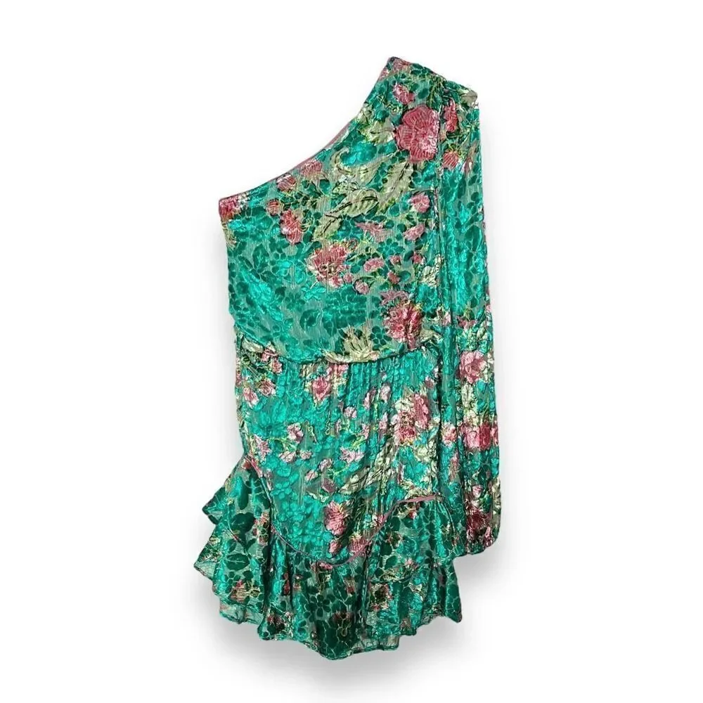 HEMANT AND NANDITA‎ Short Dress With Tie Up Belt in Teal